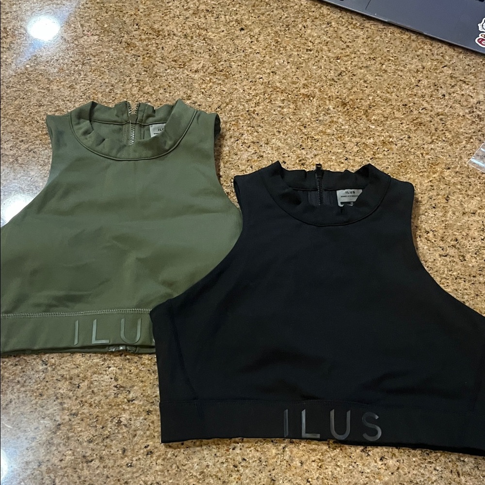ILUS Sport Bra a Bandle Women's Black and Green SZ M